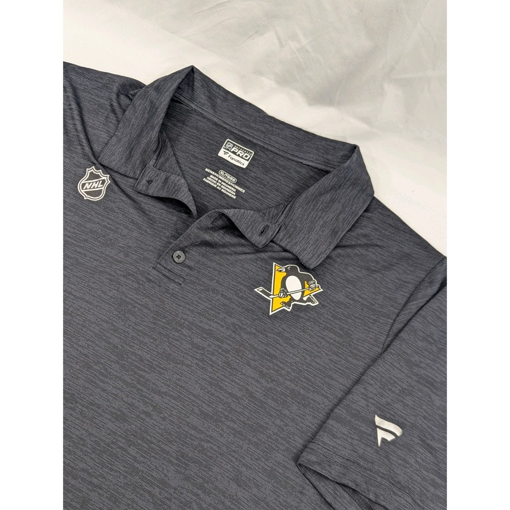 Pittsburgh Penguins NHL Fanatics Authentic Pro‎ Polo Shirt Adult XL Dark Gray